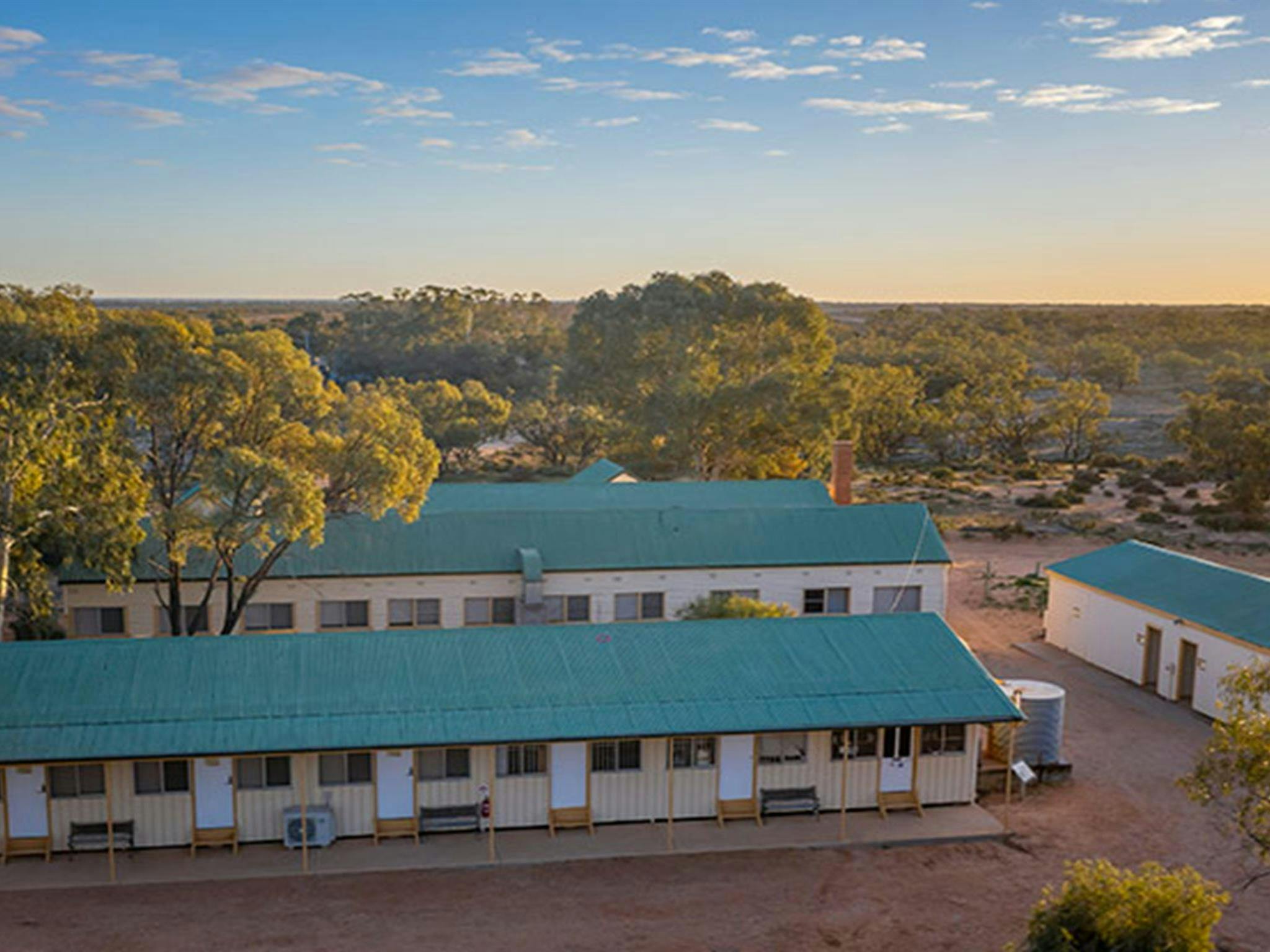 Aerial view of Kinchega Shearers Quarters. Photo: John Spencer/DPIE