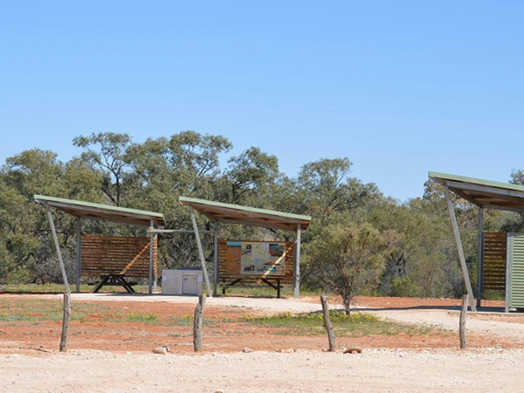 Peery Lake picnic tables and barbecue. Photo: Dinitee Haskard OEH